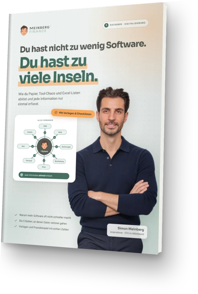 Cover des Ratgebers „Du hast nicht zu wenig Software. Du hast zu viele Inseln.“